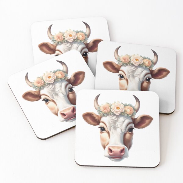 Item preview, Cute Cow with Flower Crown designed and sold by SolaoLab.