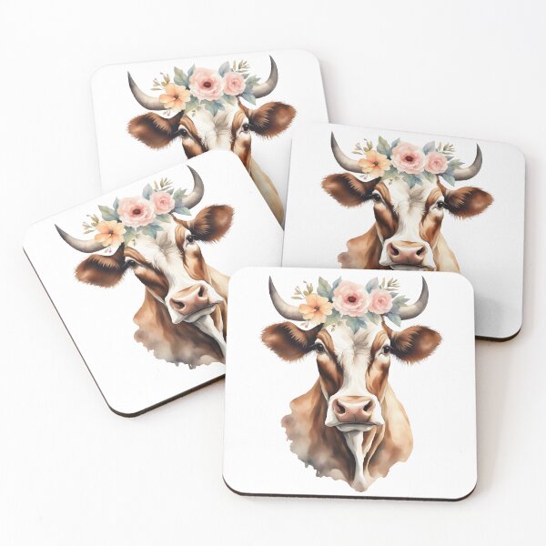 Item preview, Cow with Flower Crown designed and sold by SolaoLab.