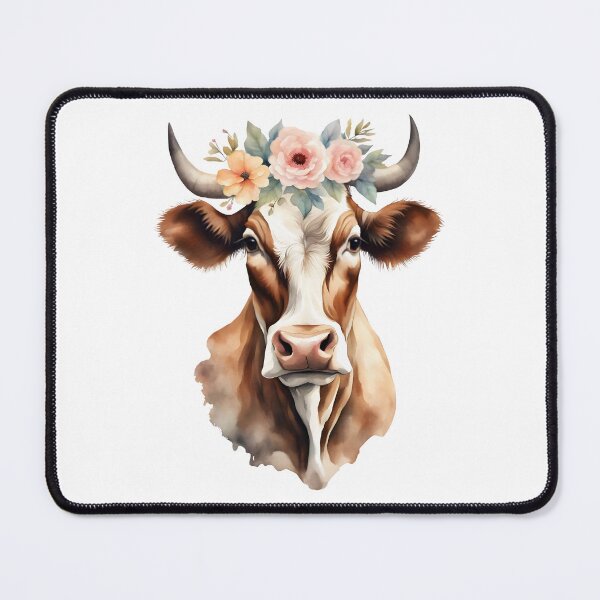 Item preview, Cow with Flower Crown designed and sold by SolaoLab.