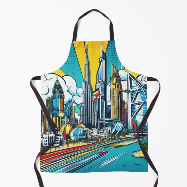 Item preview, Dubai City in Comic Style – AI Artwork of Iconic Landmarks for Travel and Vacation Lovers’ Apparel & Accessories designed and sold by knalpot-design.