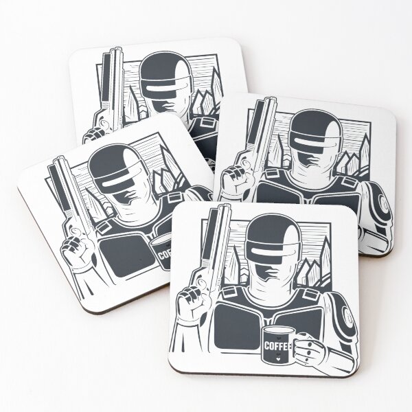 Item preview, Robocop with Coffee Mug | Retro Sci-Fi Parody | Cyber Hero Chill Mode designed and sold by MOTAS FASHION .