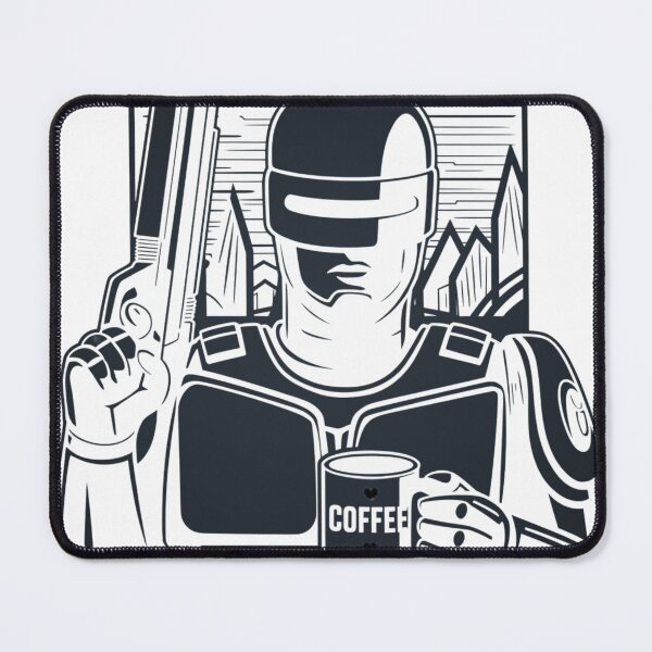 Item preview, Robocop with Coffee Mug | Retro Sci-Fi Parody | Cyber Hero Chill Mode designed and sold by MOTAS FASHION .