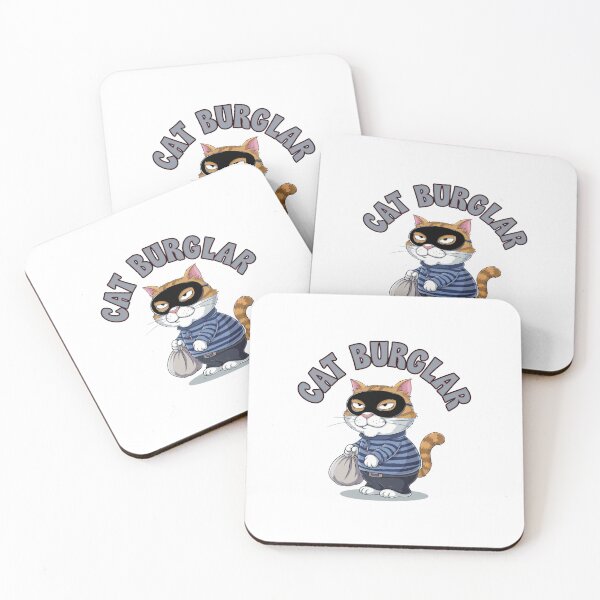 Item preview, The Feline Felon, Cat, Burglar, thief, funnyfits70, Humor, Funny, retro, vintages, funny quotes, animal humor, designed and sold by FunnyFits70.