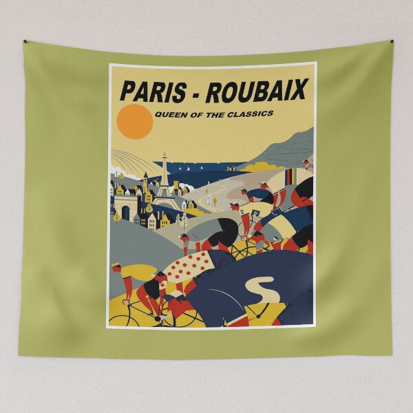 Item preview, PARIS = ROUBAIX : Vintage Queen of the Classics Bike Racing Print designed and sold by posterbobs.