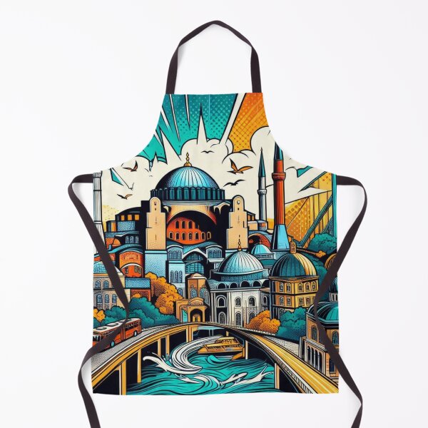 Item preview, Istanbul City in Comic Style – AI Artwork of Iconic Turkish Landmarks for Travel and Vacation Lovers’ Apparel & Accessories designed and sold by knalpot-design.