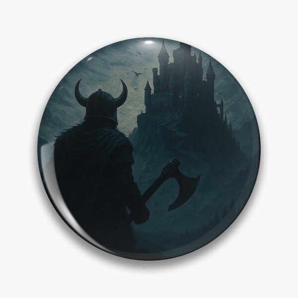 Item preview, Helmeted Viking in front of the Fortress designed and sold by 404 Ink.