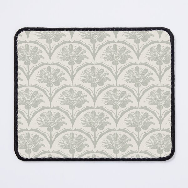 Item preview, Floral Scallop Block Print Pattern - Ibis White & Contented designed and sold by chrisdembinski.