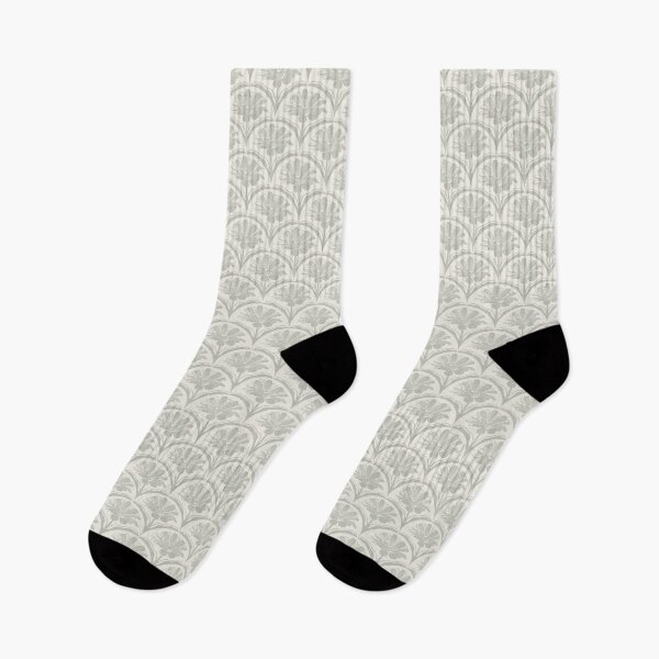 Item preview, Floral Scallop Block Print Pattern - Ibis White & Contented designed and sold by chrisdembinski.