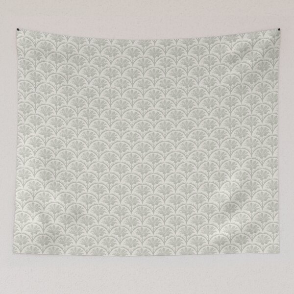 Item preview, Floral Scallop Block Print Pattern - Ibis White & Contented designed and sold by chrisdembinski.