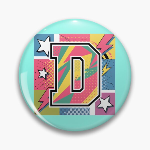 Item preview, Dynamic Letter D in Bold Colors designed and sold by Mystic Wild Studio.