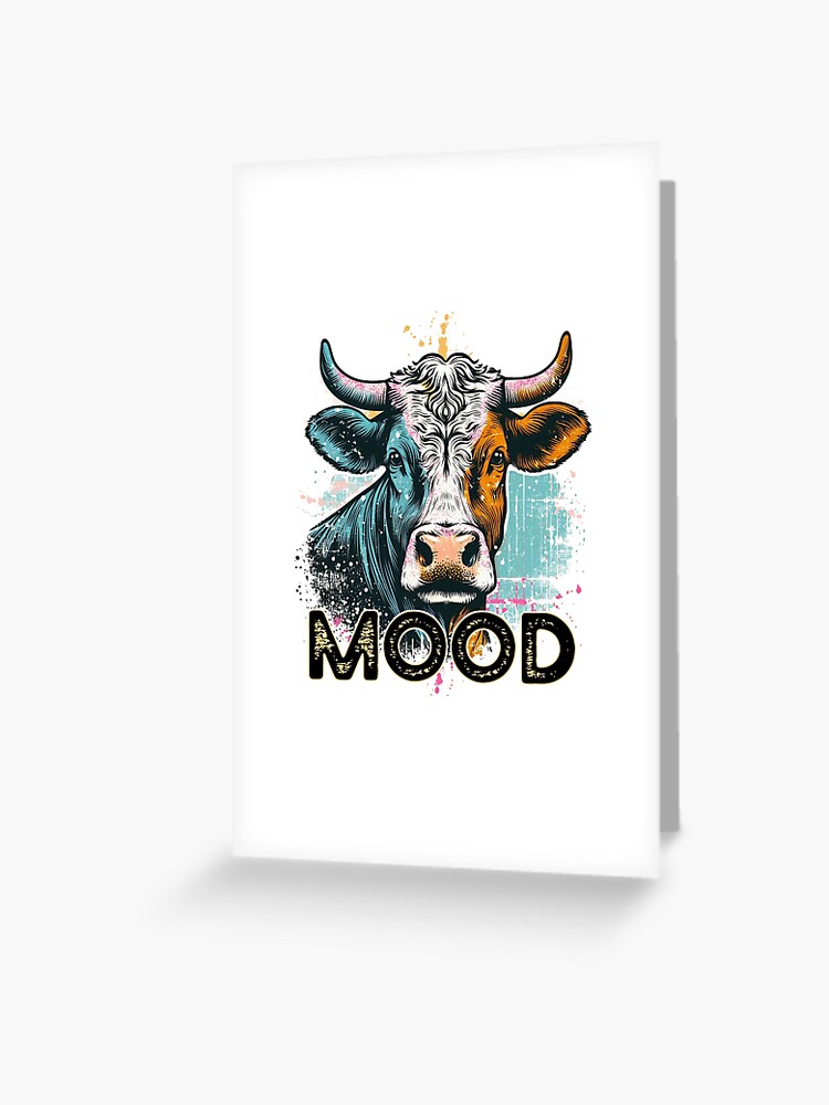 Imagen 1 de 2, Tarjetas de felicitación con la obra Vaca de humor divertida retro, diseñada y vendida por TTDesignCo.
