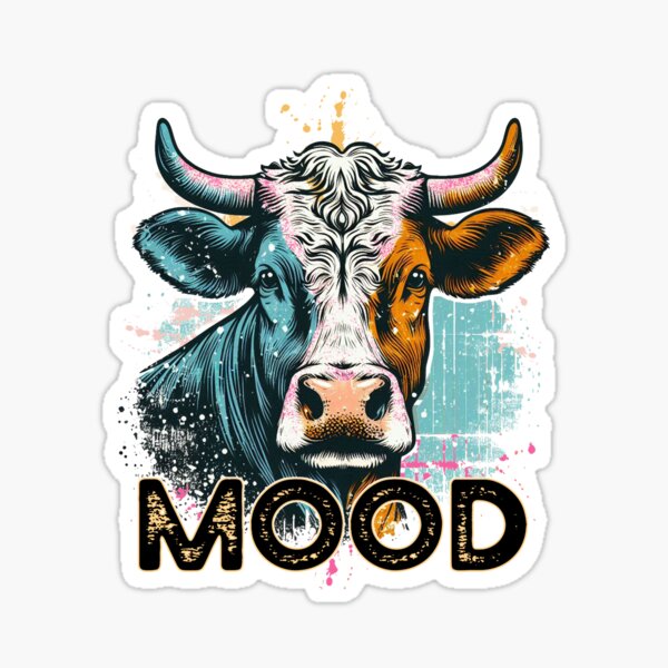 Vista previa del artículo con la obra «Vaca de humor divertida retro», diseñado y vendido por TTDesignCo.