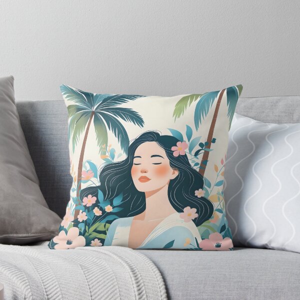 Item preview, Dreaming of a Hawaiian Summer Vacation women illustration print art designed and sold by naivnoia.