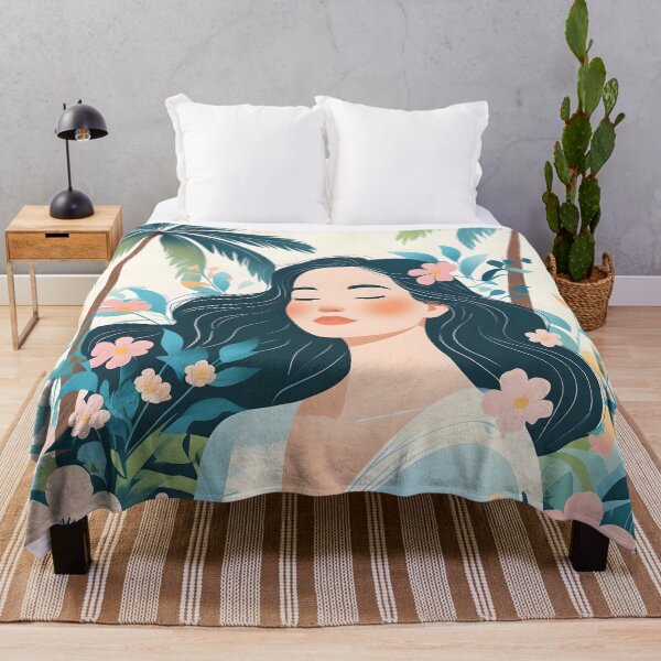 Item preview, Dreaming of a Hawaiian Summer Vacation women illustration print art designed and sold by naivnoia.