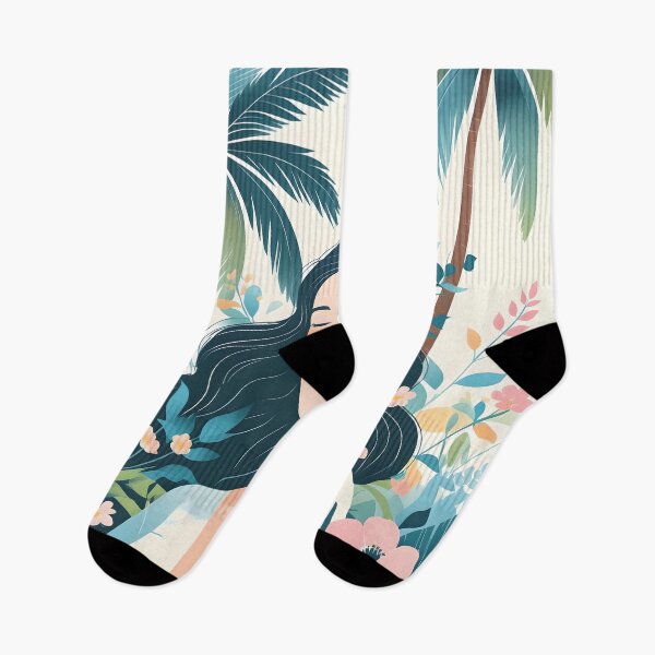Item preview, Dreaming of a Hawaiian Summer Vacation women illustration print art designed and sold by naivnoia.