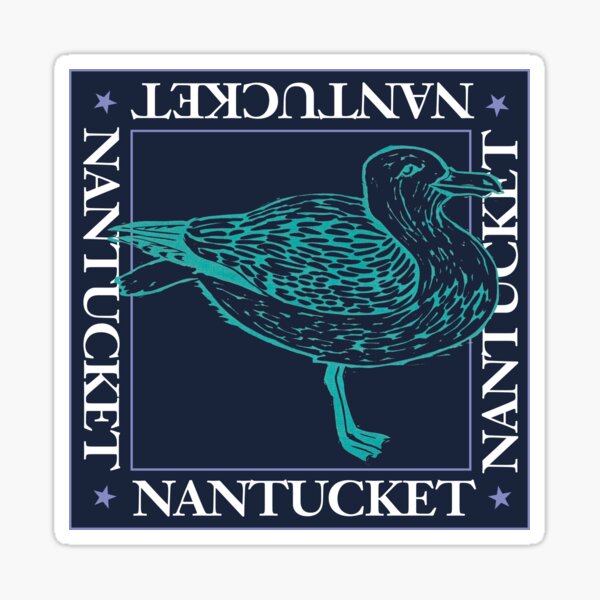 Item preview, Nantucket Island graphic with gull designed and sold by HelenDBVickers.