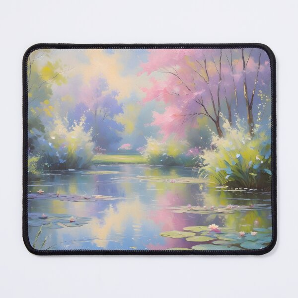 Item preview, Springtime Pond in Bloom Wall Art dital painting print designed and sold by naivnoia.