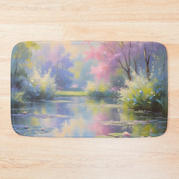 Item preview, Springtime Pond in Bloom Wall Art dital painting print designed and sold by naivnoia.