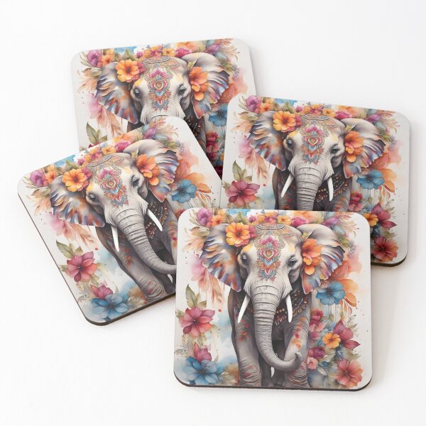 Item preview, Floral Elephant - Boho Chic Art designed and sold by SolaoLab.