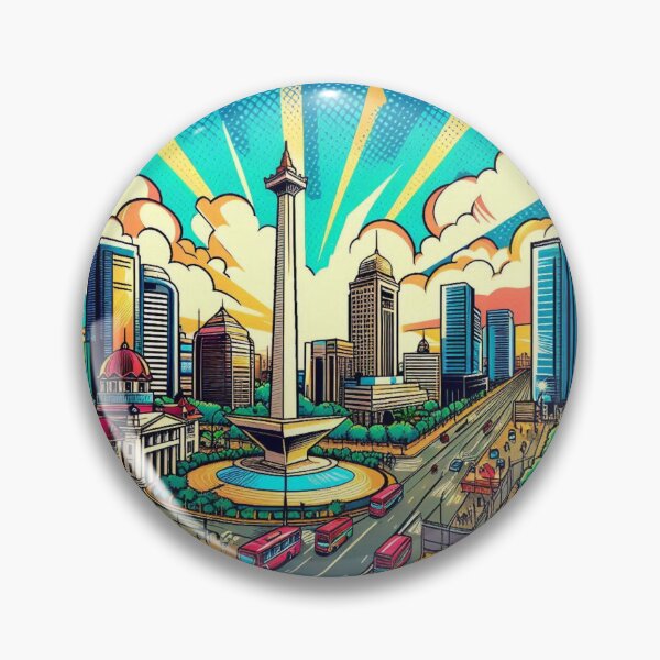 Item preview, Vibrant Jakarta Comic Style Design for Travel Lovers - Perfect for Clothing & Accessories designed and sold by knalpot-design.