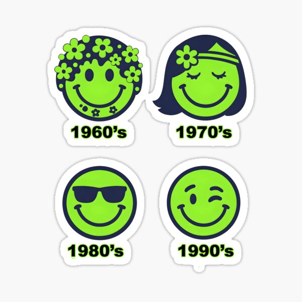 Item preview, Emoji Decades. 60's 70's 80's 90's. Green designed and sold by Shoot-The-Moon.