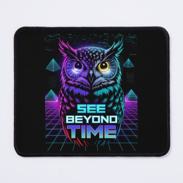Item preview, See Beyond Time Neon Owl Retro Futurism designed and sold by Taans-Creation.