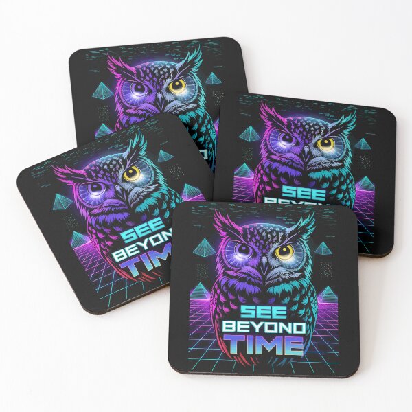 Item preview, See Beyond Time Neon Owl Retro Futurism designed and sold by Taans-Creation.