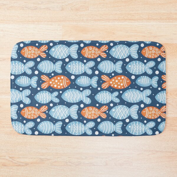 Item preview, Playful Nautical Fish Pattern, Sea Life Design on blue back designed and sold by alenaboart.