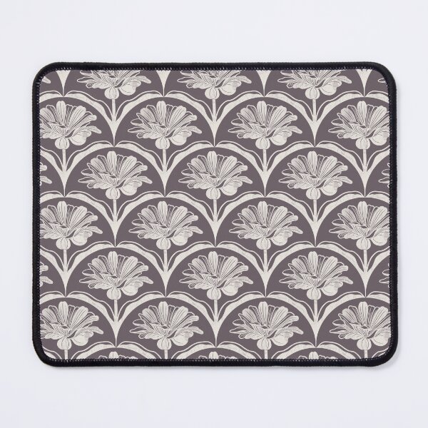 Item preview, Floral Scallop Block Print Pattern - Expressive Plum & Ibis White designed and sold by chrisdembinski.
