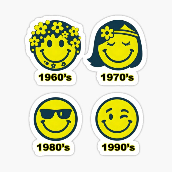 Item preview, Emoji Decades. 60's 70's 80's 90's. Yellow designed and sold by Shoot-The-Moon.