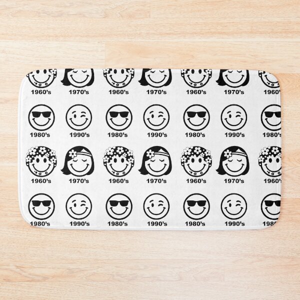 Item preview, Emoji Decades. 60's 70's 80's 90's. Black & White designed and sold by Shoot-The-Moon.