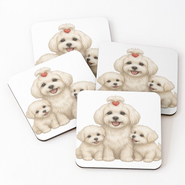 Item preview, Heartfelt Bond – Maltese Mom & Pups designed and sold by SoulPrints by Beata.