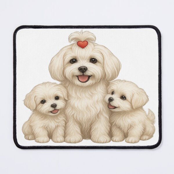 Item preview, Heartfelt Bond – Maltese Mom & Pups designed and sold by SoulPrints by Beata.