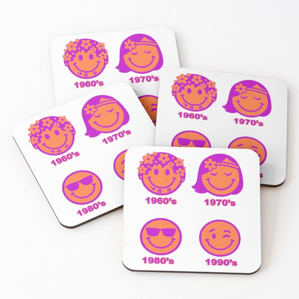 Item preview, Emoji Decades. 60's 70's 80's 90's. Orange & Pink designed and sold by Shoot-The-Moon.