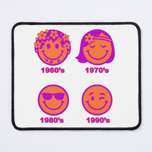 Item preview, Emoji Decades. 60's 70's 80's 90's. Orange & Pink designed and sold by Shoot-The-Moon.
