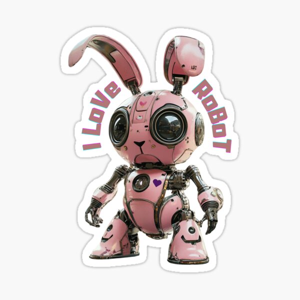 Item preview, I Love Robots – Cute Pink Robot Bunny designed and sold by ProDesignByMK.