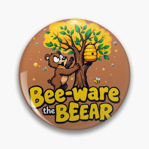 Item preview, Bee-ware the Beear – Funny Bear & Beehive Cartoon designed and sold by SteadyRolling.