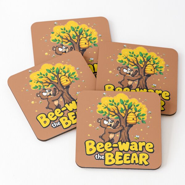 Item preview, Bee-ware the Beear – Funny Bear & Beehive Cartoon designed and sold by SteadyRolling.