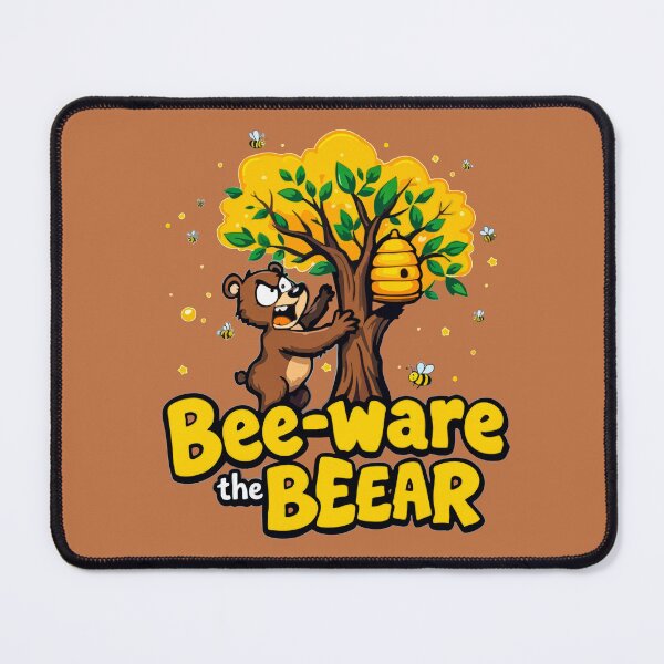 Item preview, Bee-ware the Beear – Funny Bear & Beehive Cartoon designed and sold by SteadyRolling.