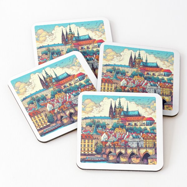 Item preview, Vibrant Prague Comic Style Design – Perfect for Travel Lovers, Czech Republic Fans, and Vacation Accessories designed and sold by knalpot-design.