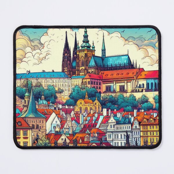 Item preview, Vibrant Prague Comic Style Design – Perfect for Travel Lovers, Czech Republic Fans, and Vacation Accessories designed and sold by knalpot-design.