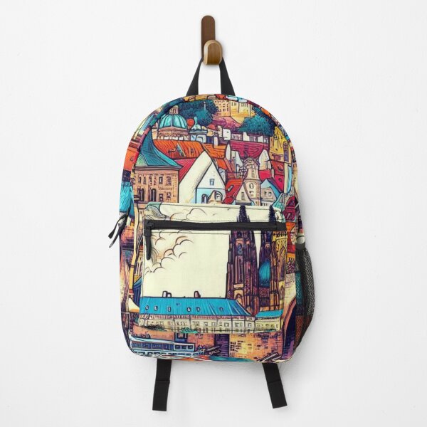Item preview, Vibrant Prague Comic Style Design – Perfect for Travel Lovers, Czech Republic Fans, and Vacation Accessories designed and sold by knalpot-design.