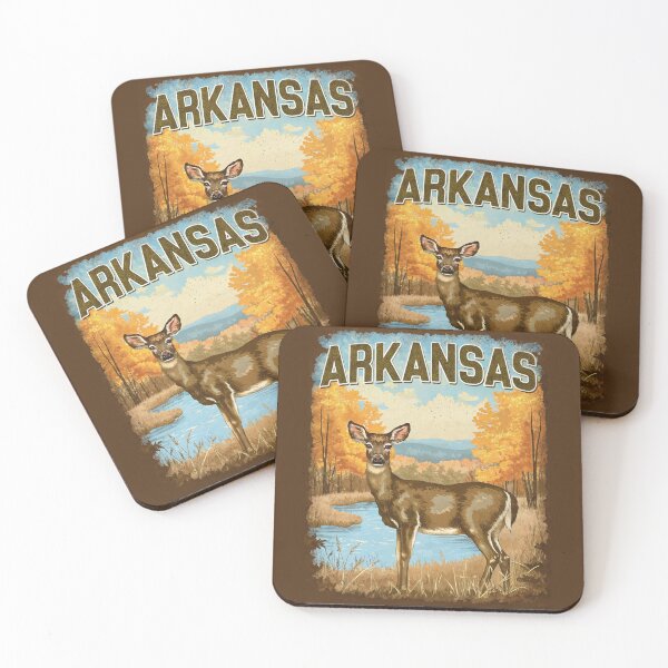 Item preview, Arkansas Fall Deer – Vintage Forest Wildlife Poster designed and sold by PastEcho.