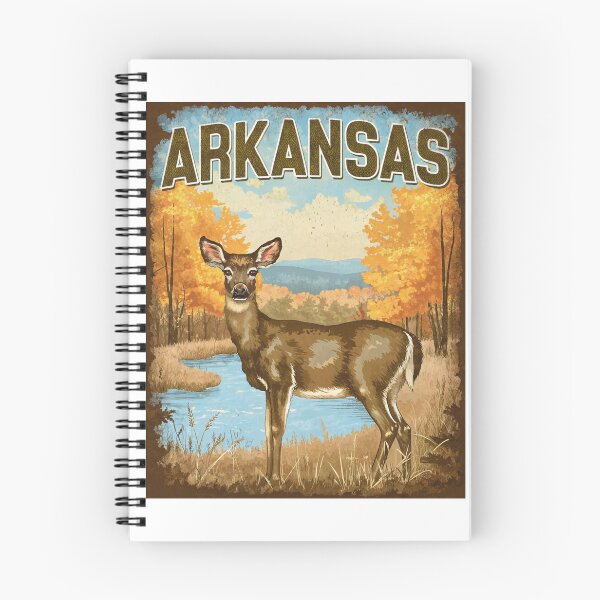 Item preview, Arkansas Fall Deer – Vintage Forest Wildlife Poster designed and sold by PastEcho.