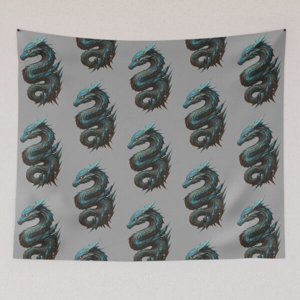Item preview, Serpent Dragon mythical creature. Jade & Orange. designed and sold by Shoot-The-Moon.
