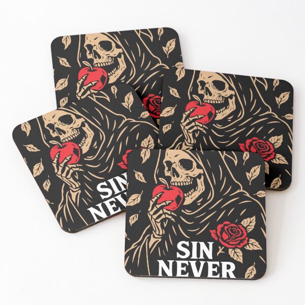 Item preview, Dark Reaper with Red Apple – Sin Never Dies Design designed and sold by Obscura Wear.