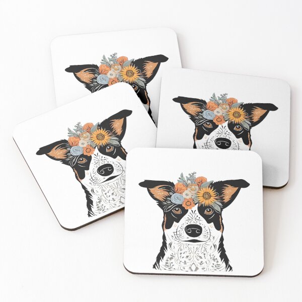 Item preview, Floral Silhouette of an Australian Cattle Dog designed and sold by GoodyPaws.