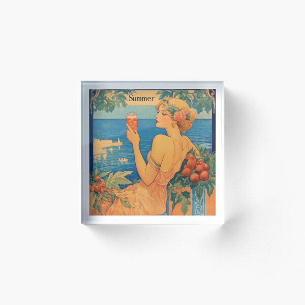 Item preview, Anuncio de verano retro Art Nouveau designed and sold by Tirsot.