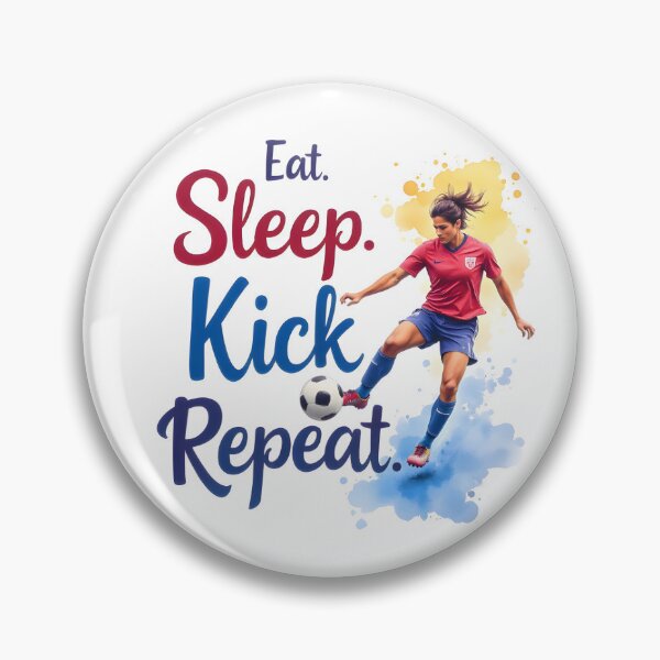 Item preview, Eat Sleep Kick Repeat – Motivational Sports Art designed and sold by nhk999.