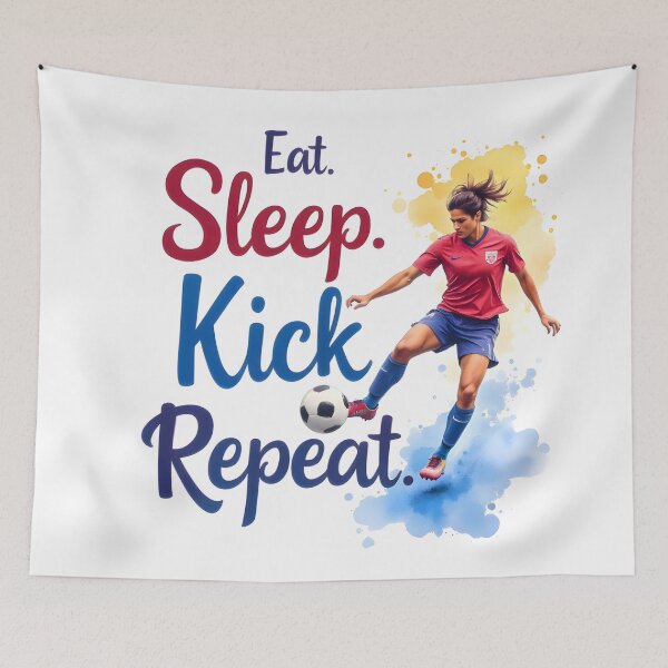 Item preview, Eat Sleep Kick Repeat – Motivational Sports Art designed and sold by nhk999.